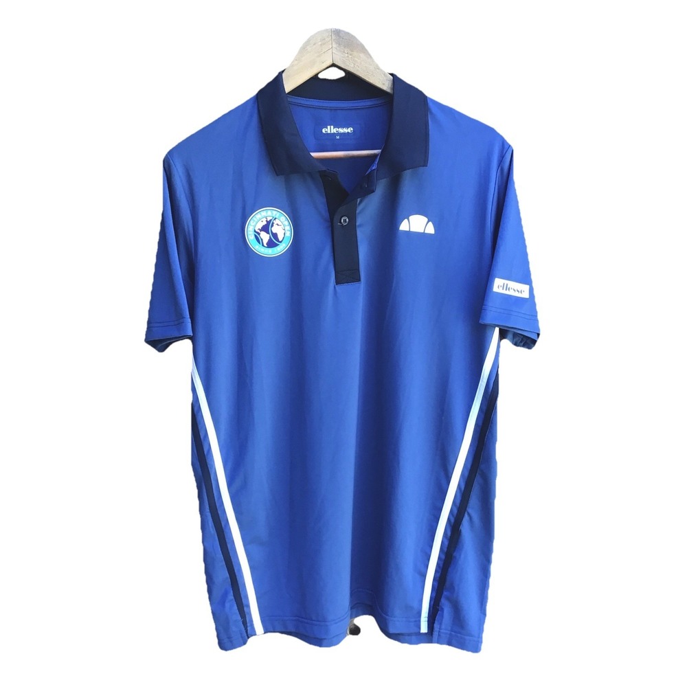 Ellesse Cincinnati Open Tennis Polo Shirt Blue Performance Men's Medium M